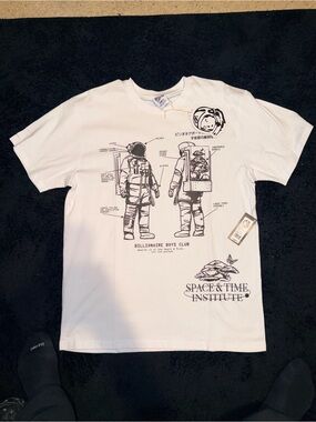 Billionaire Boys Club White Tee with Black Astronaut Blueprint